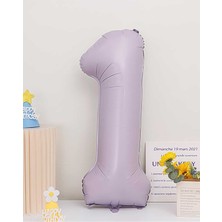 Bkmc Lila Retro 40 Inç Rakam Folyo Balon – Büyük Boy Metalik Yaş Balonu (0-3 Seçenekli)