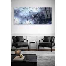 Olinpa Kırılmaz Cam Duvar Saati , Hem Tablo Hem Saat Modern Gümüş Tasarım Ev Ofis Hediyesi