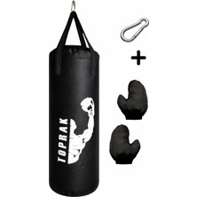 Toprak Sport Eldiven Hediyeli  Boks Torbası  60X22 cm  Karabina Hediyeli Içi Dolu Eldivenli
