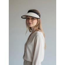 Gullfoss Bej Hasır Desenli Siperlik Ayarlanabilir Vizör Şapka