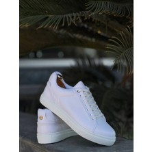 Aesco Kb-Bx1   Beyaz Cilt Yüksek Beyaz Taban Günlük Erkek Ayakkabı