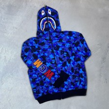 Axxan Bape Hırka Kapuşonlu Boydan Kapanan Fermuarlı Hırka