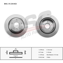 Bsg Fren Dıskı Arka Havalı Bmw 3 Serısı (F30) 320 D Xdrive 5 Bjn 300X20X75X66 2011-