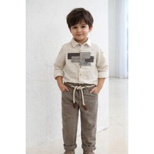 Ugly Duck 3-8 Yaş Arası Müslin Gömlek-Kemerli Pantolon Ikili Takım - Bej-Kahve