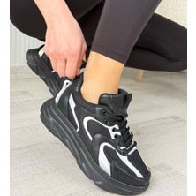 Aesco Cata Siyah Cilt Beyaz Detaylı Spor Ayakkabı