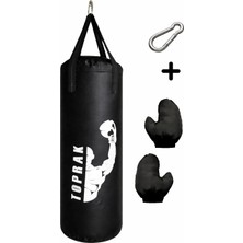 Toprak Sport ELDİVEN Hediye 50 cm Boks Siyah Torbası Karabina Hediyeli