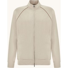 Paul & Shark Erkek Regular Fit Fermuar Kapamalı Dik Yaka Uzun Kollu Bej Sweatshirt 26411840-348