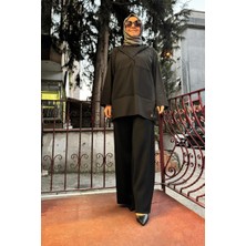 Miss Dalida Kapişonlu Poplin Detaylı Tunik Siyah T25K-0005
