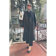 Misswhence Fermuar Detaylı Kemerli Kaşe Kap Siyah 36411