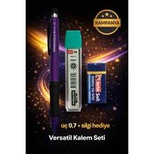 W-Design 1 Adet 0.7 Versatil Kalem + 1 Adet 0,7 Uç + 1 Adet Silgi 3 Lü Set