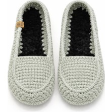 Kadın Örgü Ev Patiği Kaymaz Taban Sade Model Günlük Rahat Ev Ayakkabısı