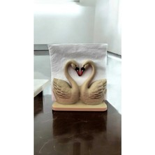 GezegenX Peçetelik, Dekoratif Şık Mutfak Sunum Peçetesi, Kuğu Figürlü Peçete Standı, Masa Üstü Tasarım