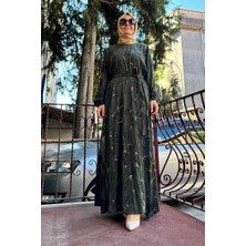 Misswhence Fermuar Detaylı Ipek Elbise Yeşil 36826