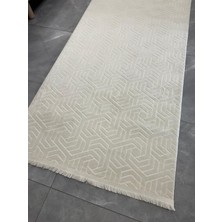 Dinarsu Halı Dinarsu Armoni Halı Lera Krem Kaymaz Taban Yolluk Makinede Yıkanabilir Halı Krem Spor Saçaklı