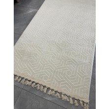 Dinarsu Halı Dinarsu Armoni Halı Lera Krem Kaymaz Taban Yolluk Makinede Yıkanabilir Halı Renkli Düğüm Saçaklı