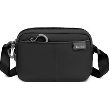 Smart Bags Siyah Hafif Kumaş Çok Cepli Küçük Boy Günlük Kadın Çapraz Çanta