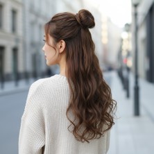 Aesco Fiber Sen Dalgalı Yarım Ay + 2 Yan Çıt Çıt / Kumral