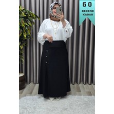Elmas Tesettür Kadın Tesettür Giyim Büyük Beden Taşlı Piliseli Etek