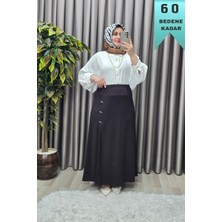 Elmas Tesettür Kadın Tesettür Giyim Büyük Beden Taşlı Piliseli Etek