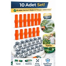 DESIPHON 1/2 Hortum Ekleme Aparatı Seti 10 Adet Bağlantı Aparatı ve 20 Adet Kelepçe Dahil Hortum Seti