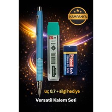 W-Design 1 Adet 0.7 Versatil Kalem + 1 Adet 0,7 Uç + 1 Adet Silgi 3 Lü Set