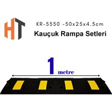 Hayat Trafik 1 Metre Kauçuk Rampa, Otopark Rampası, Kaldırım Rampası 25 x 50 x 4,5 cm