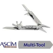 Ascim Outdoor 9 Fonksiyonlu Çok Amaçlı Pense (Multi-Tool) – 420J2 Paslanmaz Çelik
