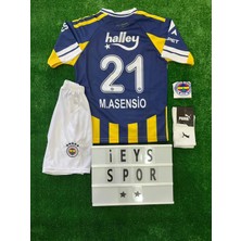 4'lü Set Fene.rbah.çe 2025/2026 Yeni Sezon Asensio 21 Numara Sarı Lacivert Iç Saha Çocuk Forma Şort Çorap Bileklik