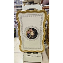 Gül Ağacı Desenli 4 Lü Askılı Sehpa