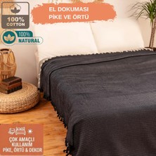 CES STORE Tek Kişilik %100 Pamuk El Dokuması Pike, Doğal Dokulu 4 Mevsim Yatak Örtüsü, 160X220 cm