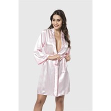 Aria's Closet Arias Closet Pembe Kısa Saten Sabahlık