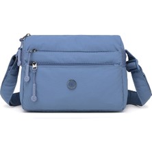 Smart Bags Jeans Mavi Kadın Omuz Çantası Hafif Kumaş Çok Cepli Çapraz Uzun Askılı