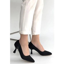 OEY Fashions Jedi Siyah Süet Topuklu Ayakkabı