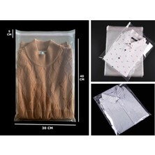 Hg Ambalaj 150 Adet 30*45 cm Bantlı Yapışkanlı Şeffaf Opp Jelatin Poşet Torba, Şeffaf Poşet( 30X40*5 )