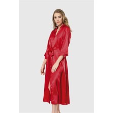 Aria's Closet Arias Closet Kırmızı Uzun Saten Sabahlık