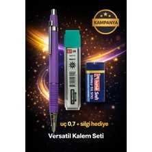 W-Design 1 Adet 0.7 Versatil Kalem + 1 Adet 0,7 Uç + 1 Adet Silgi 3 Lü Set