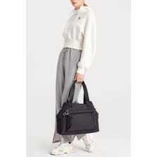 Smart Bags Siyah Kadın Omuz ve Spor Çantası Hafif Kumaş Uzun Askılı Çok Cepli