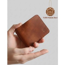 Oh Deer Leather Hakiki Pueblo Deri Erkek Cüzdan – Klasik Kart Bölmeli Şık Tasarım – Kahverengi & Lacivert