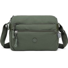 Smart Bags Haki Kadın Omuz Çantası Hafif Kumaş Çok Cepli Çapraz Uzun Askılı