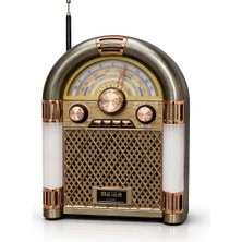 UltraTekno M-68BT Nostaljik Bluetooth Radyo – Retro Jukebox Tasarım, Fm/am/sw 3 Band, USB & Tf Kart Girişli, Şarjlı Taşınabilir Işıklı Müzik Kutusu
