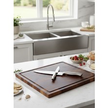 Limon Dekor Akasya Ağacı EndGrain Profesyonel Kesme Tahtası 35x45x2 cm