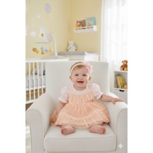 Miniday Baby Kız Bebek Mevlütlük Elbise Yazlık Bandanalı Dantelli Yeni Doğan Hastane Çıkışı Gelinlik Abiye 4015