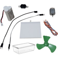 Devre Dünyası Kutulu 2 In 1 Dc 3.6V Pil LED Panel Motor Anahtar Pervane Öğrenci Elektrik Devresi Hobi Deney Seti