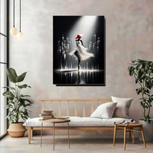 Artprinta Kırmızı Şapkalı Kadın Kanvas Tablo – Modern Sanatsal Duvar Dekoru