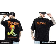 Trivium Yıkamalı Over Size Tişört L