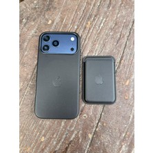 Madam Case Iphone 17 Pro Max Siyah Renk Deri Standlı M-Safe Özelikli Kılıf ve M-Safe Özellikli Cüzdan Kartlık