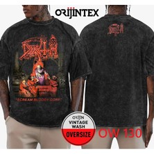 Death Yıkamalı Over Size Tişört L