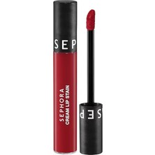 Sephora Cream Lip Stain  Bulaşmayan Kadife Bitişli Ruj - Mat Likit Ruj - 128 Fancy Raspberry (5 Ml)