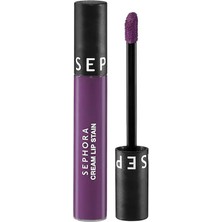 Sephora Cream Lip Stain  Bulaşmayan Kadife Bitişli Ruj - Mat Likit Ruj - 135 Mystic Purple (5 Ml)