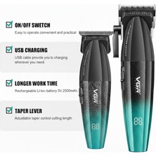 Vgr V-640 S2 Şarjlı Saç Sakal Tıraş Makinesi Seti | 9000 Rpm, Usb, Dijital Ekran